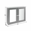 Bathroom Cabinet Mirrored Wall Mounted Blue 2 Door Storage Livingston 59cm
