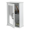 Bathroom Cabinet Mirrored Wall Mounted White Storage Shelf 46x30cm MDF