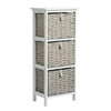 Bathroom Storage Unit 3 Basket Grey Tall Slim Cabinet Habitat Tongue Groove 80.5cm