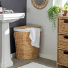 Laundry Basket 40L Corner 56x35x35cm Wicker Water Hyacinth Habitat Natural Hamper