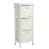 Bathroom Storage Unit 3 Basket White Tall Slim Cabinet Tongue Groove