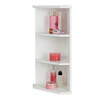 Bathroom Corner Shelves 3 Tier Wall Mounted White Storage Habitat 60x26cm MDF