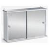 Bathroom Cabinet Mirrored Wall Mounted White 2 Sliding Doors Storage 55x36cm MDF