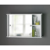 Bathroom Cabinet Mirrored Wall Mounted White 2 Sliding Doors Storage 55x36cm MDF