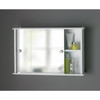 Bathroom Cabinet Mirrored Wall Mounted White 2 Sliding Doors Storage 55x36cm MDF