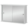Bathroom Cabinet Mirrored Wall Mounted White 2 Sliding Doors Storage 55x36cm MDF