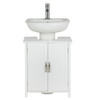 Under Sink Cabinet Bathroom Storage White 2 Door Cupboard Habitat 60x51.5cm MDF