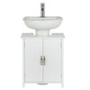 Under Sink Cabinet Bathroom Storage White 2 Door Cupboard Habitat 60x51.5cm MDF