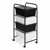 Bathroom Storage Unit 4 Drawer Slim Black White Wheeled Cabinet Organiser Habitat