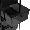 Bathroom Storage Unit 4 Drawer Slim Black White Wheeled Cabinet Organiser Habitat
