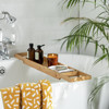 Bath Bridge Wooden Tray Mango Wood Bathroom Caddy Shelf 75cm Habitat Slatted