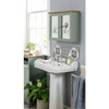 Bathroom Cabinet Mirrored Wall Mounted Green 2 Door Storage Habitat Livingston 59cm