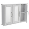 Bathroom Cabinet Mirrored Wall Mounted White 3 Door Storage Habitat Tongue Groove
