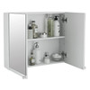 Bathroom Cabinet Mirrored Wall Mounted White 2 Door Storage Habitat Prime 60cm