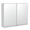 Bathroom Cabinet Mirrored Wall Mounted White 2 Door Storage Habitat Prime 60cm