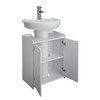 Under Sink Cabinet Bathroom Storage White 2 Door Pedestal Cupboard 60x50x30cm MDF
