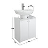 Under Sink Cabinet Bathroom Storage White 2 Door Pedestal Cupboard 60x50x30cm MDF