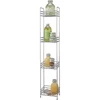 Bathroom Storage Shelf 4 Tier Chrome Slim Freestanding Rack Habitat 86x16x12cm