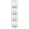 Bathroom Storage Shelf 4 Tier Chrome Slim Freestanding Rack Habitat 86x16x12cm
