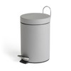 Bathroom Bin 3L Pedal Soft Close Matt Grey Metal Step Waste Bin Removable Liner