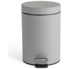 Bathroom Bin 3L Pedal Soft Close Matt Grey Metal Step Waste Bin Removable Liner