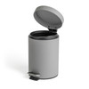Bathroom Bin 3L Pedal Soft Close Matt Grey Metal Step Waste Bin Removable Liner