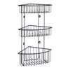 Shower Caddy Corner 3 Tier Black Bathroom Storage Rack Metal Habitat 48x29.5cm