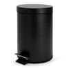 Bathroom Bin 3L Pedal Soft Close Black Metal Step Waste Bin Habitat Removable Liner