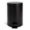Bathroom Bin 3L Pedal Soft Close Black Metal Waste Bin Habitat Removable Liner