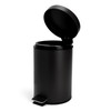 Bathroom Bin 3L Pedal Soft Close Black Metal Step Waste Bin Habitat Removable Liner