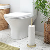 Toilet Roll Holder Freestanding Gold Stainless Steel 3 Roll Storage Habitat 59cm