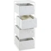 Bathroom Storage Unit 4 Drawer White Woven Slim Tower Habitat Freestanding