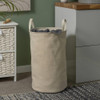 Laundry Bag 60L Cotton Cream Drawstring Foldable Hamper Habitat 52x34cm Storage