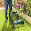 Push Lawnmower 30cm Cylinder Hand Mower 23L Grass Box Rear Roller McGregor