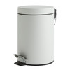Bathroom Bin 3L Pedal Soft Close Matt White Metal Step Waste Bin Habitat