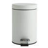 Bathroom Bin 3L Pedal Soft Close Matt White Metal Step Waste Bin Habitat