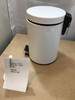 Bathroom Bin 3L Pedal Soft Close Matt White Metal Step Waste Bin Habitat