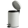 Bathroom Bin 3L Pedal Soft Close Matt White Metal Step Waste Bin Habitat