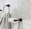 Toilet Roll Holder Wall Mounted Matt Black Metal Bathroom Tissue Holder Habitat