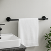 Towel Rail Wall Mounted Matt Black 50cm Metal Bathroom Towel Bar Habitat