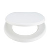 Wooden Toilet Seat White Soft Slow Close Solid Wood Adjustable Habitat Antibacterial