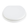 Wooden Toilet Seat White Soft Slow Close Solid Wood Adjustable Habitat Antibacterial