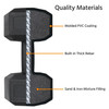 Dumbbells 7.5kg Pair Hex Weights 15kg Set Black Home Gym Strength Training