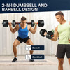 Adjustable Dumbbells 30kg Barbell Weight Set 2 in 1 Home Gym Strength Training