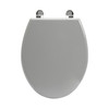 Toilet Seat Grey Moulded Wood Adjustable Bottom Fix Aluminium Hinges Habitat