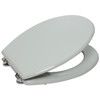 Toilet Seat Grey Moulded Wood Adjustable Bottom Fix Aluminium Hinges Habitat