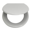 Toilet Seat Grey Moulded Wood Adjustable Bottom Fix Aluminium Hinges Habitat