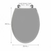 Toilet Seat Grey Moulded Wood Adjustable Bottom Fix Aluminium Hinges Habitat
