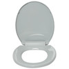 Toilet Seat Grey Soft Close Antibacterial Quick Release Top Fix Habitat Adjustable