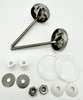 Toilet Seat Fixings Top Fix Hinges Quick Release Stainless Steel Silver 2 Pack